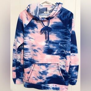 (3 for $20)Ardene Blue and Pink Tie Dye Hoodie Cozy size medium